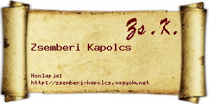 Zsemberi Kapolcs névjegykártya